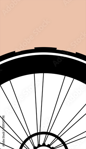 vector silhouette of a bicycle wheel with tyre and spokes