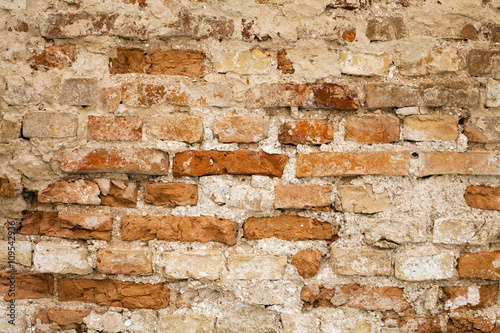 shabby old wall of bricks