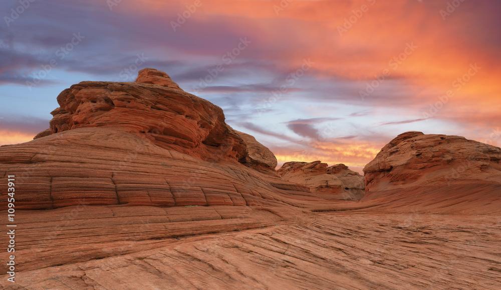 Highly Eroded Sandstone Rocks at Sunset Glen Canyon, Arizona Highly Eroded Sandstone Rocks at Sunset Glen Canyon, Arizona
