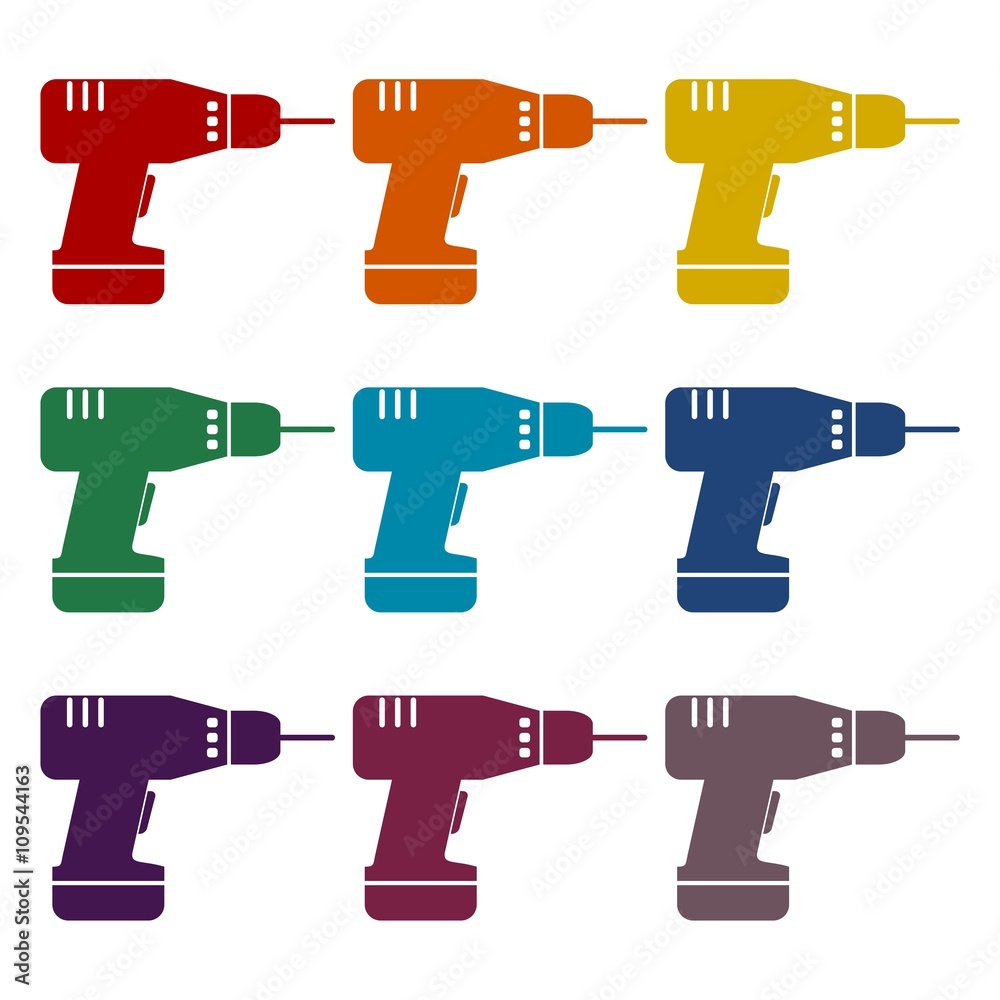 Drill icons set Drill icons set