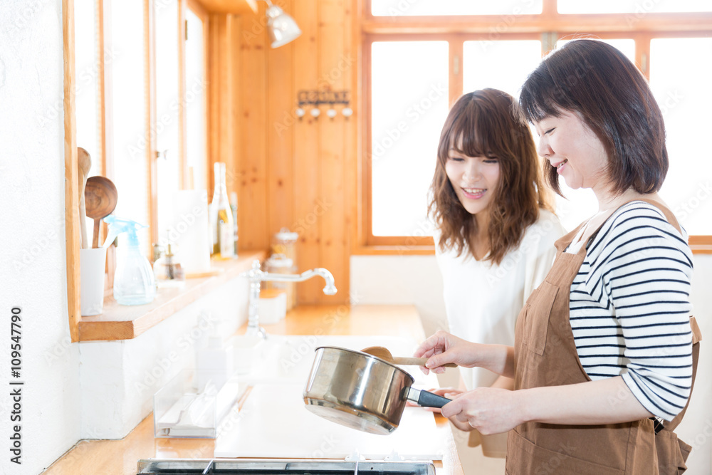 asian family cooking in the kitchen asian family cooking in the kitchen