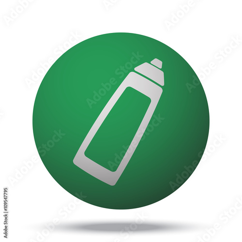 White Baby Bottle web icon on green sphere ball