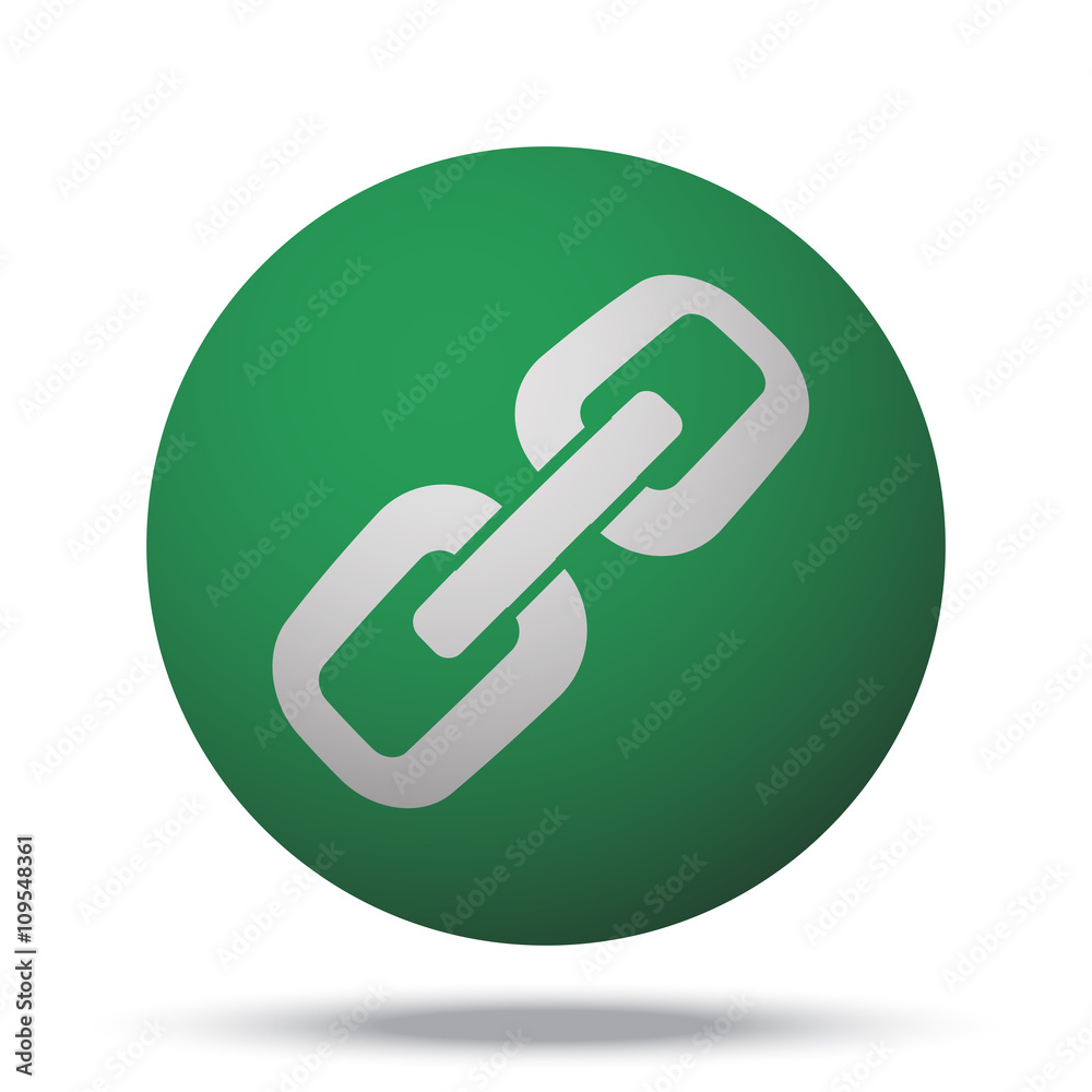 White Links web icon on green sphere ball White Links web icon on green sphere ball