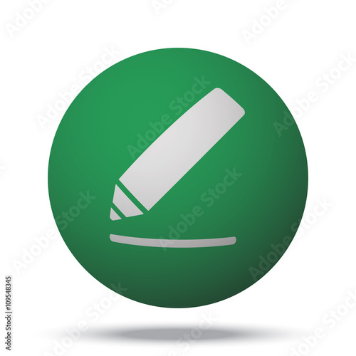 White Sign Here web icon on green sphere ball