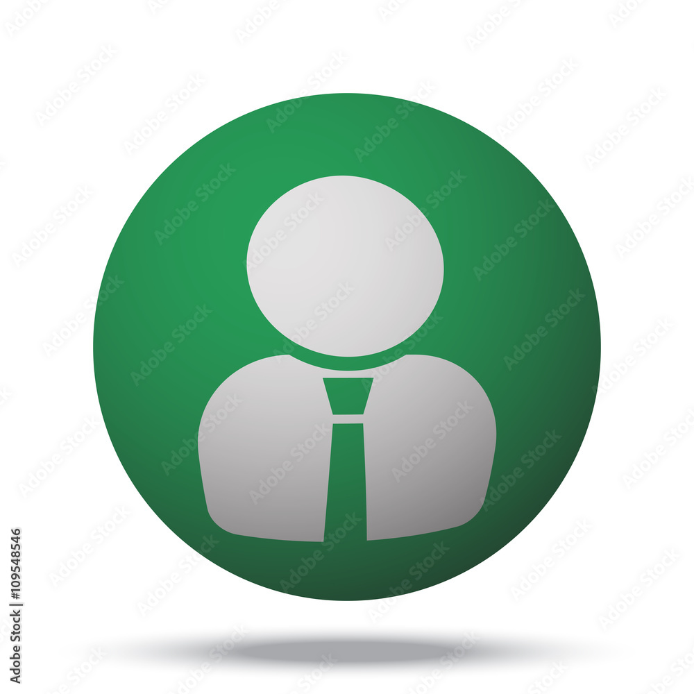 White User Profile web icon on green sphere ball White User Profile web icon on green sphere ball