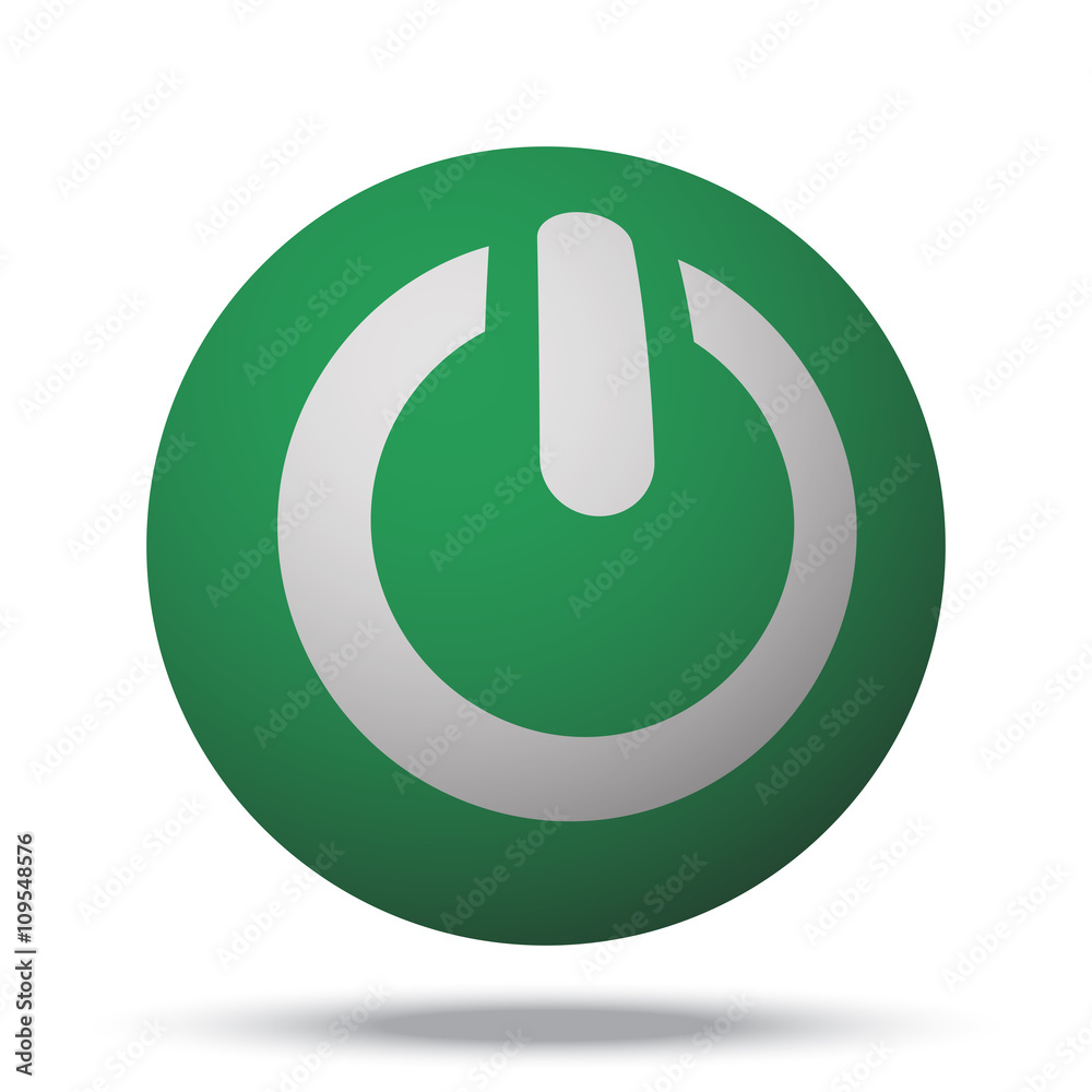 White Power web icon on green sphere ball White Power web icon on green sphere ball