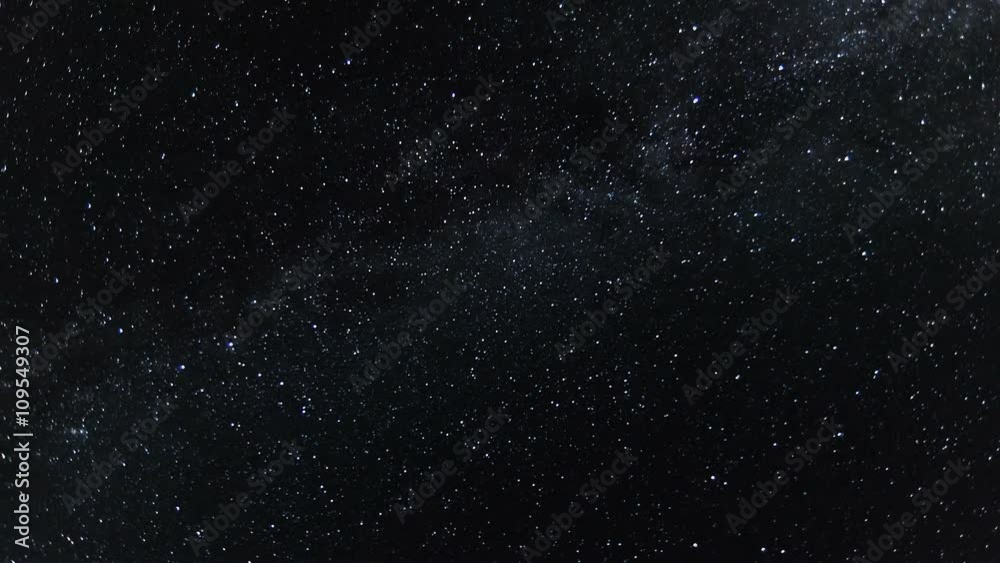 Night sky with milky way galaxy Time lapse - Moving stars twinkle at night - Full HD 1920x1080