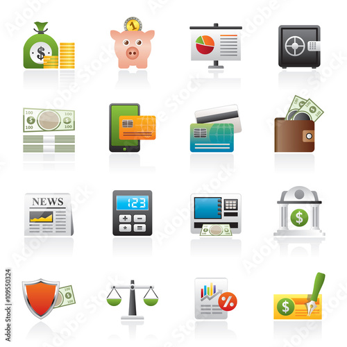 banking and financial services icons - vector icon set