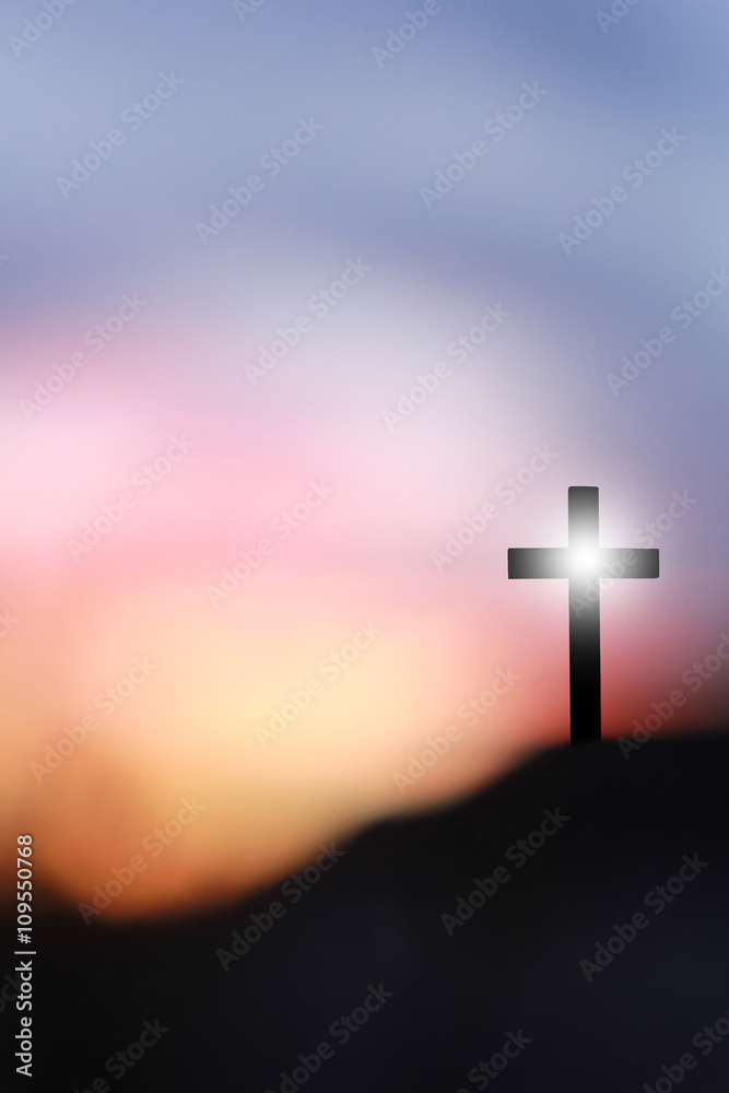 The Cross of Jesus Christ on a hill
