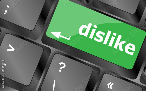 dislike key on keyboard for anti social media concepts. Keyboard keys icon button vector