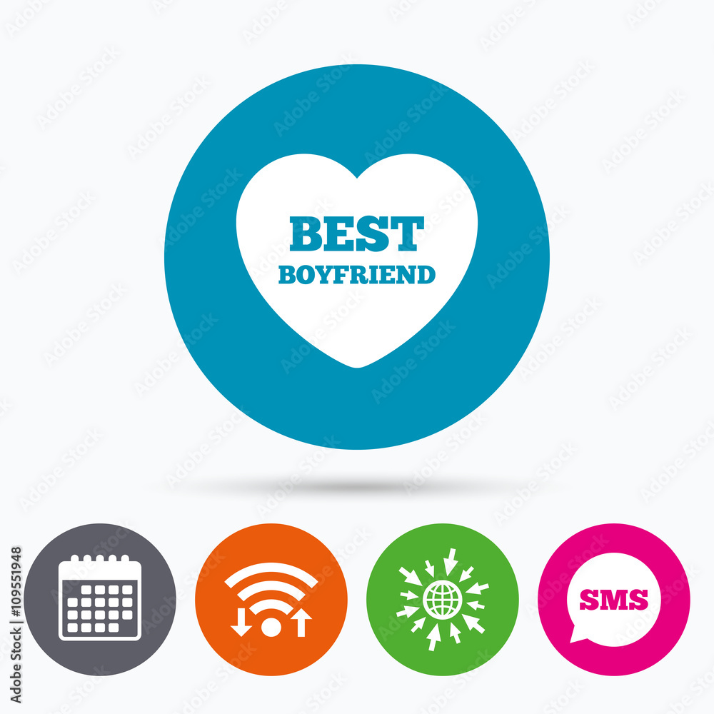 Best boyfriend sign icon. Heart love symbol. Best boyfriend sign icon. Heart love symbol.