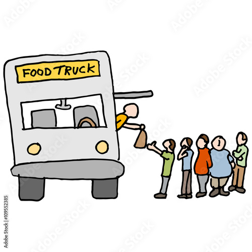 customers at a food truck