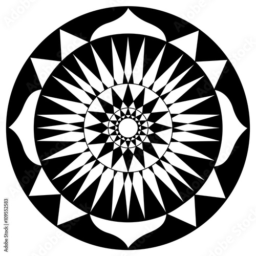 silhouette mandala vector illustration for logo or greeting card