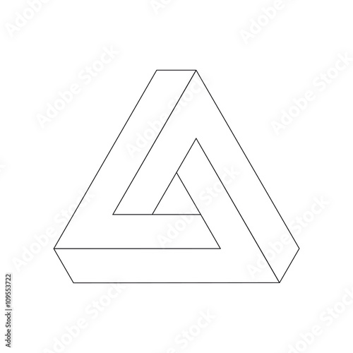 Abstract impossible triangle. Vector Illustrstion