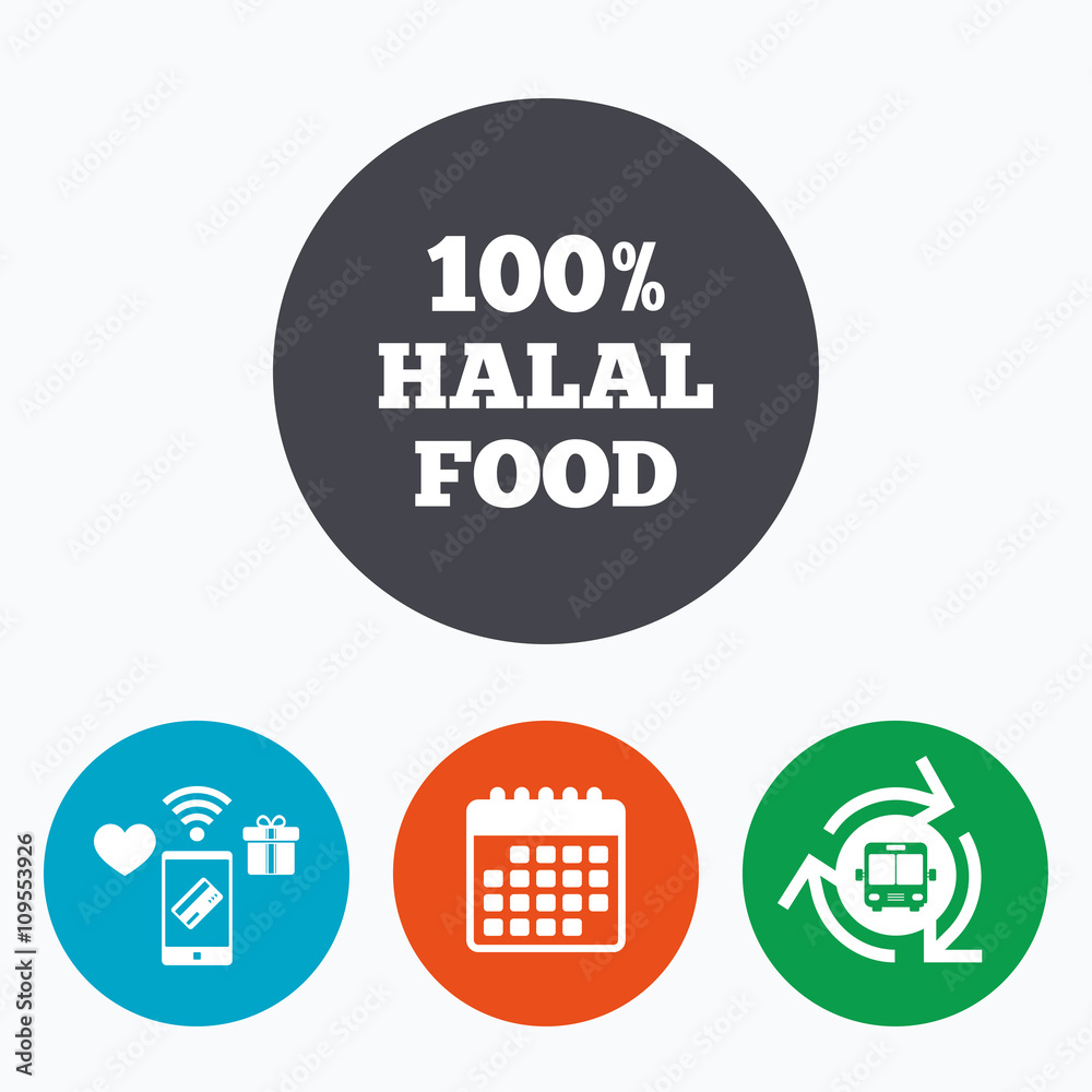 Halal food product sign icon. Natural food. Halal food product sign icon. Natural food.