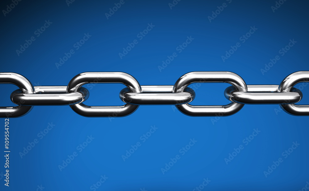 Obraz premium Chain On Blue Web Links Concept