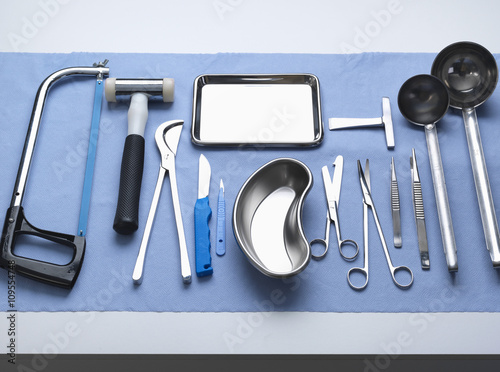 Pathology equipment ready for a autopsy in a laboratory photo