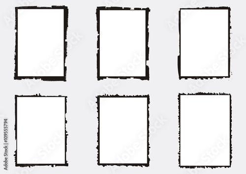 A set of vectorized grungy photography frames and backgrounds
