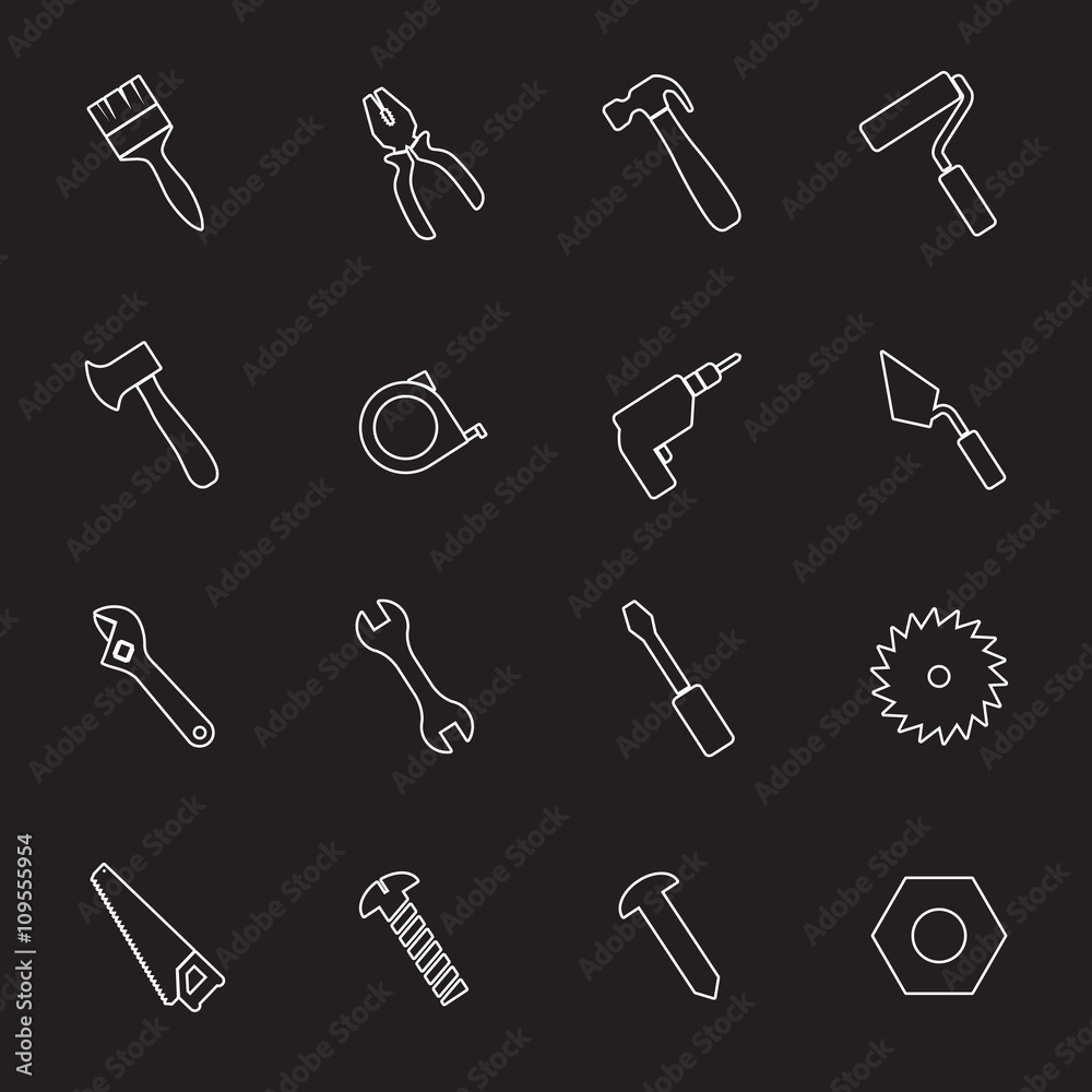 tools icons set, vector illustration tools icons set, vector illustration