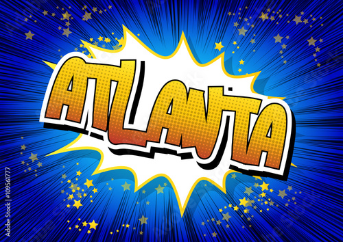 Atlanta - Comic book style word.
