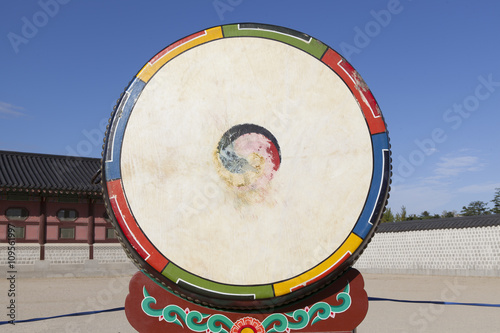 Traditional animal skin buk drum, Korea, Seoul photo