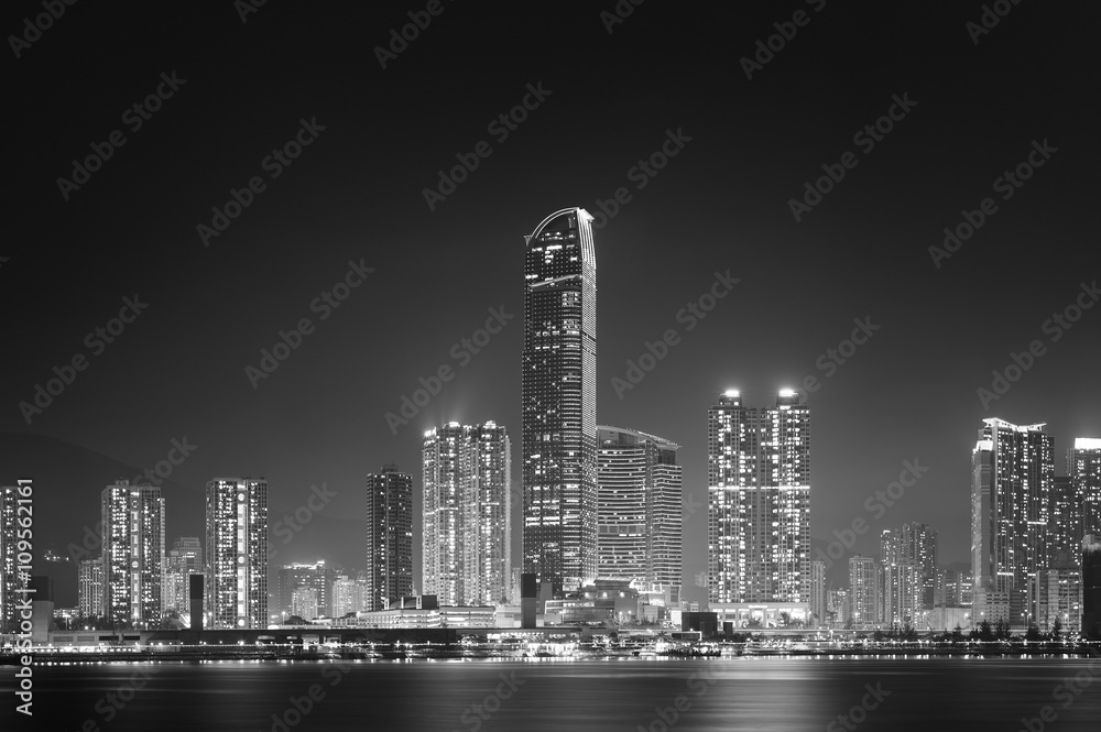 Skyline of Hong Kong City at night