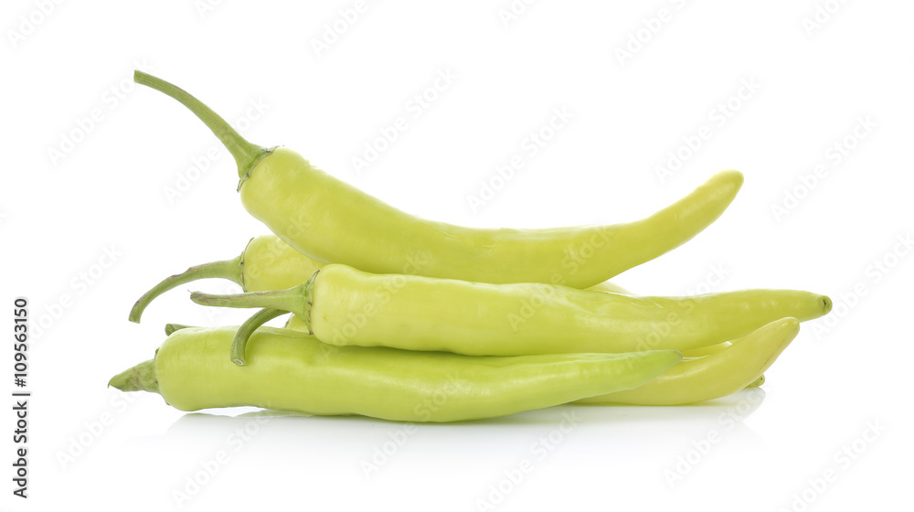green chili on white background green chili on white background