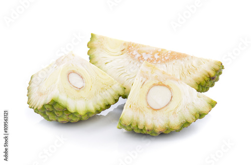 young fruit jackfruit on white background