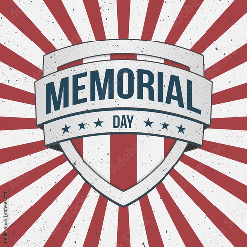 Memorial Day vector big patriotic Shield Sign