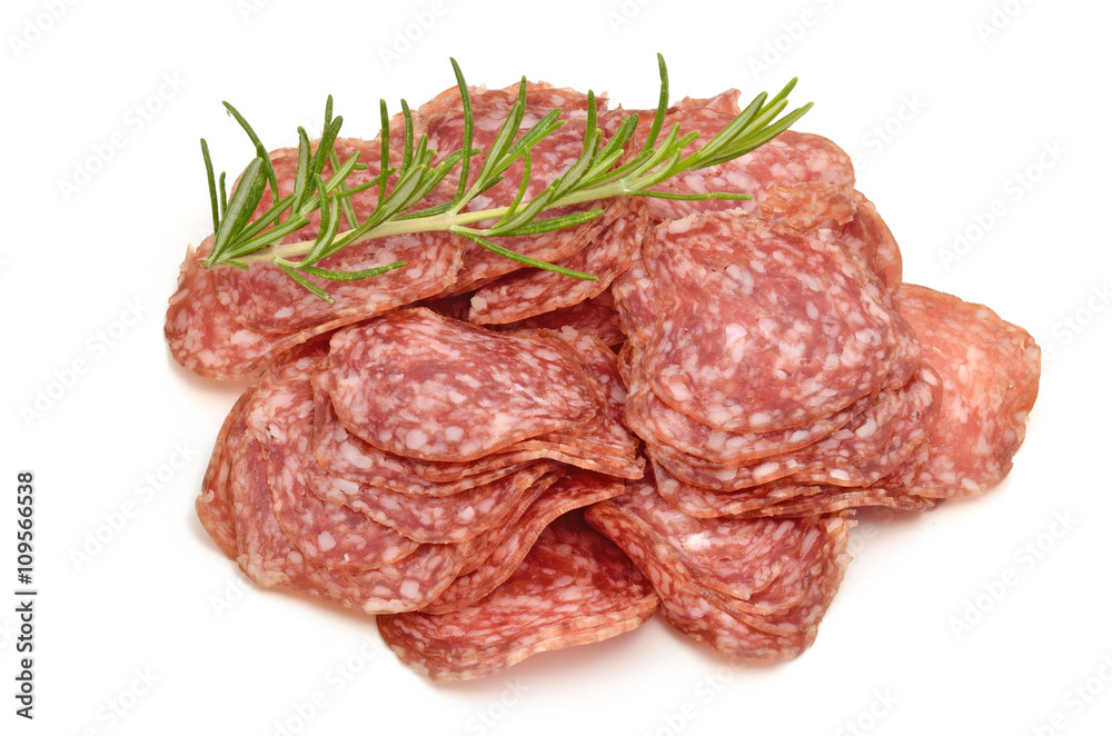 Aufgeschnittene Bergsalami Aufgeschnittene Bergsalami