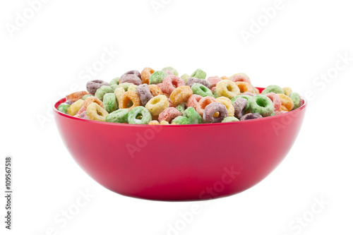 a bowl with colorful cereals