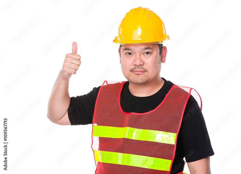Engineer showing thumb up