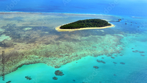 Aerial view of Green Island reef at the Great Barrier Reef Queen © Rafael Ben-Ari