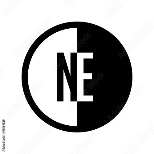 INITIAL CIRCLE HALF LOGO NE