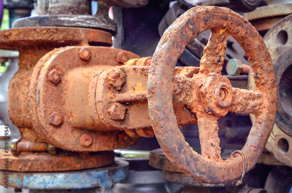 Rusty valve, Selective focus and close up Rusty valve, Selective focus and close up