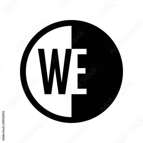 Free Download INITIAL CIRCLE HALF LOGO WE - GFXLoad
