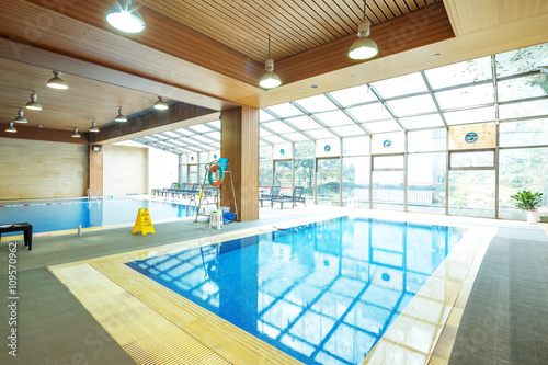 design of swimming pool in modern gym © zhu difeng