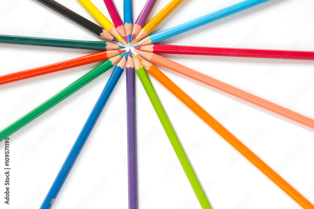 Color pencil on white background Color pencil on white background