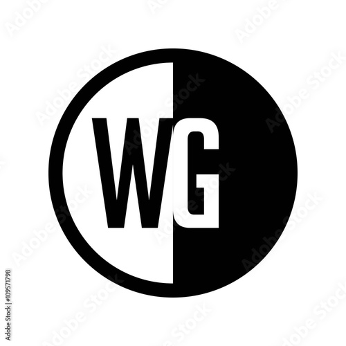 Free Download INITIAL CIRCLE HALF LOGO WG - GFXLoad