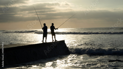 Two fishermen's at bridge © stonefy