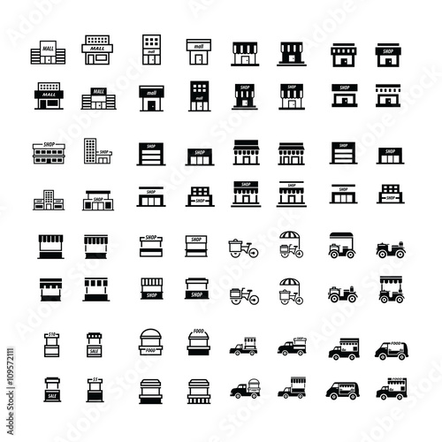 Store and shop icons 64 item
