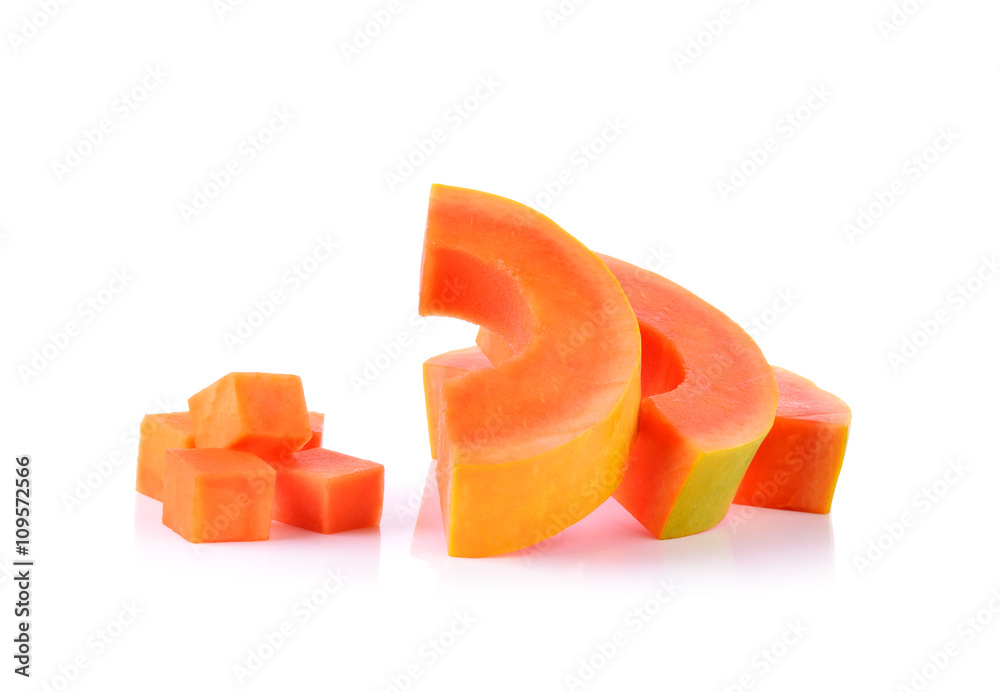 Papaya fruit on white background Papaya fruit on white background