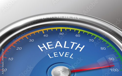 health level conceptual 3d illustration meter