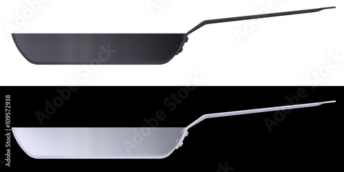 Shape empty pan in cut on clean background.