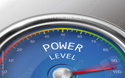 power level conceptual indicator 3d illustration meter