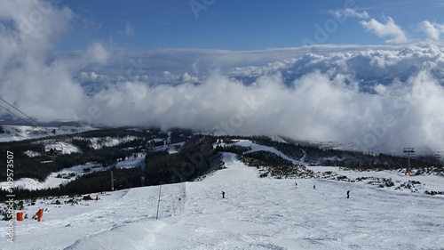 Cloudy ski resort