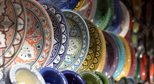 Dishes in the colorful markets of the East