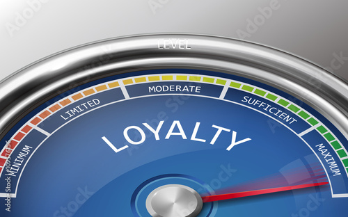 loyalty conceptual 3d illustration meter indicator
