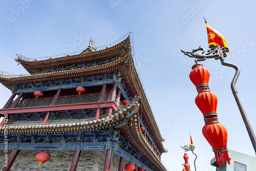 ancient tower in xian city wall ,China