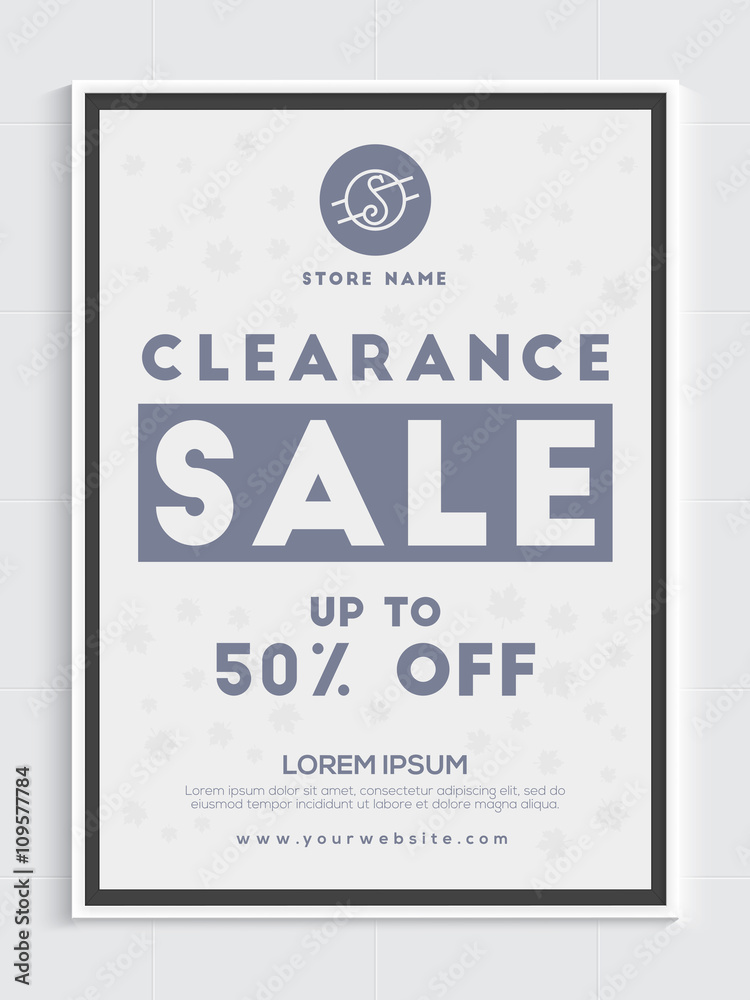 Clearance Sale Poster, Sale Banner, Sale Flyer design.